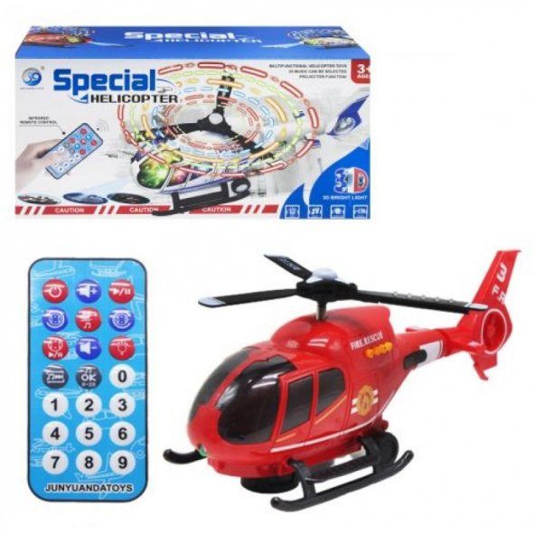 Mega Oyuncak Sesli Işıklı Uzaktan Kumandalı İtfaiye Helikopteri JYD178A - 4