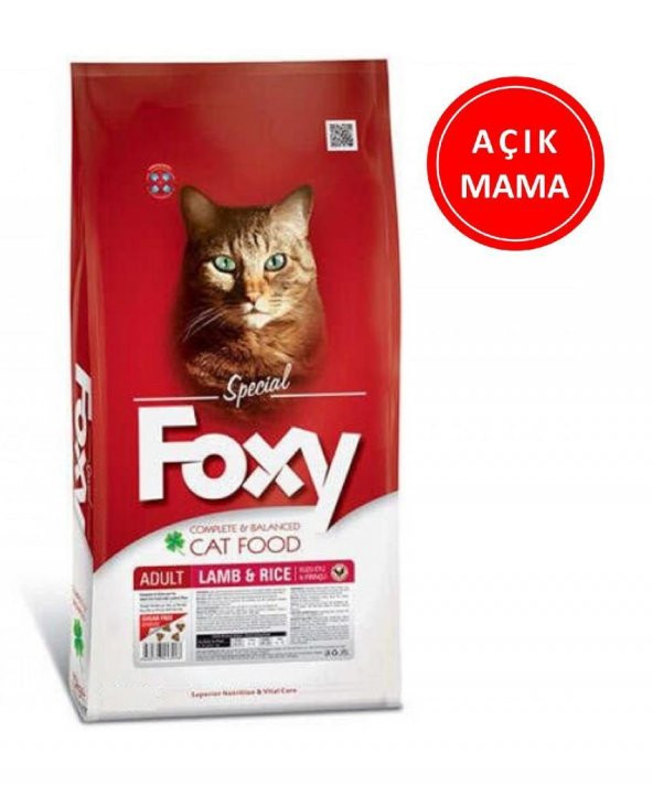 Foxy 32/10 Kuzu Etli Yetişkin Kedi Maması 1 Kg AÇIK