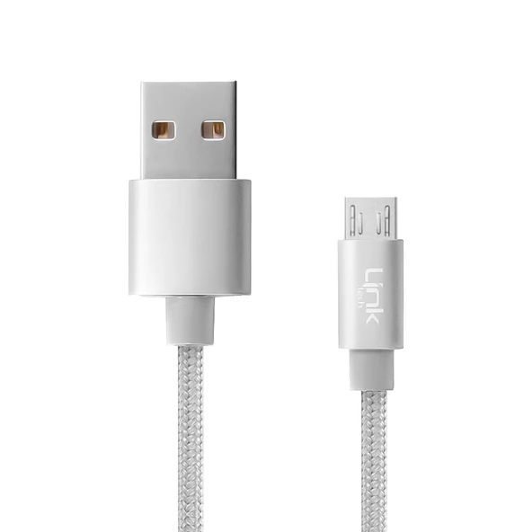 LinkTech K571 Micro USB Data/Şarj Kablosu Örgü Metal Başlı 3mt - 3