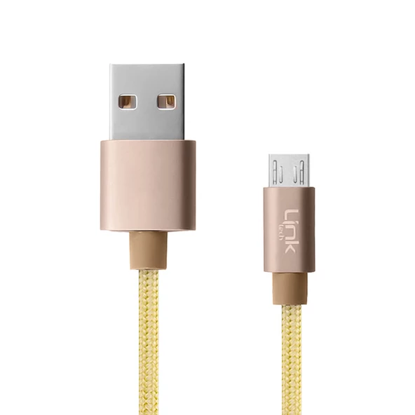 LinkTech K571 Micro USB Data/Şarj Kablosu Örgü Metal Başlı 3mt - 4