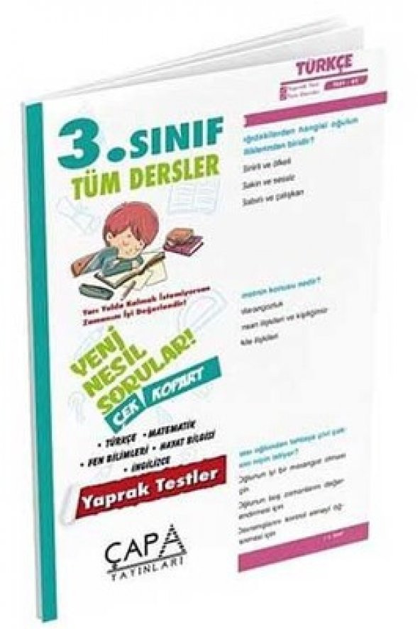 3.Sınıf Tüm Dersler Soru Bankası Çapa Yayınları Yaprak Test - 1