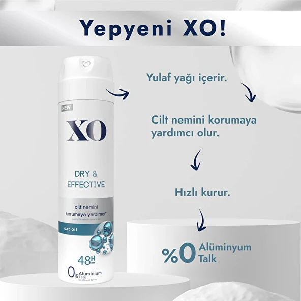 XO Deodorant 150ML Women-Kadın Dry & Effective (5 Li Set) - 4