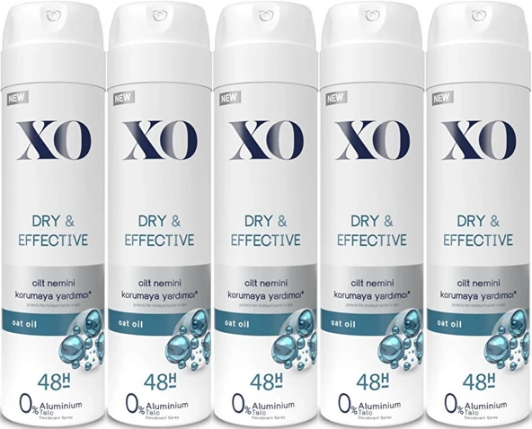XO Deodorant 150ML Women-Kadın Dry & Effective (5 Li Set)