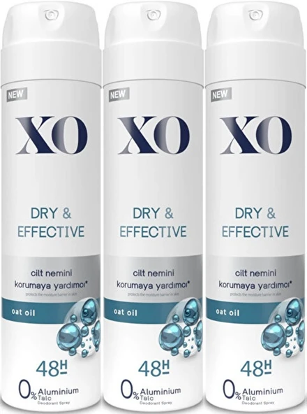 XO Deodorant 150ML Women-Kadın Dry & Effective (3 Lü Set)