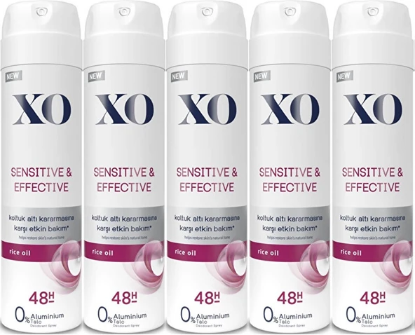 XO Deodorant 150ML Women-Kadın Sensitive & Effective (5 Li Set)