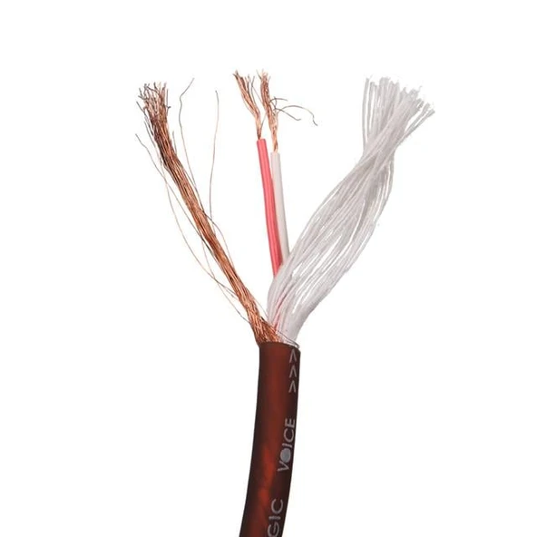 Magicvoice B96 Profesyonel 2 Damarlı Blendajlı Enstrüman Mikrofon Kablosu Stereo 100 Metre (Kahverengi) - Resim 7