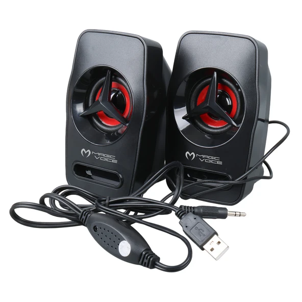 Magicvoice T-19 1+1 USB Pc Mini Hoparlör - Speaker (2*3 Watt - 4 Ohm) - 4