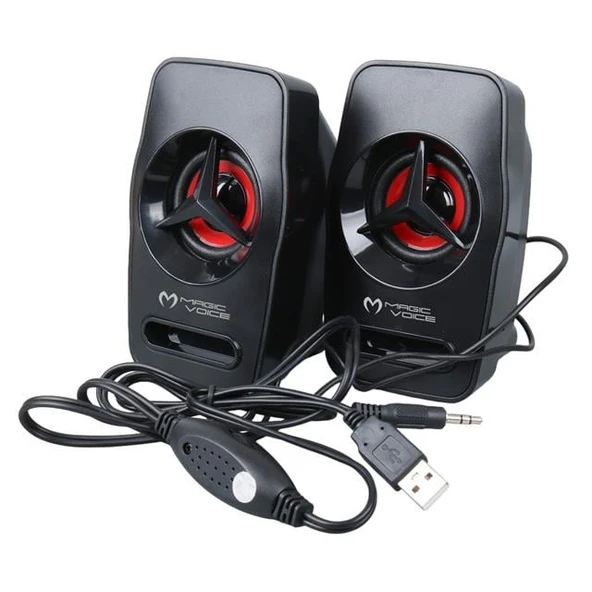 Magicvoice T-19 1+1 USB Pc Mini Hoparlör - Speaker (2*3 Watt - 4 Ohm) - 7