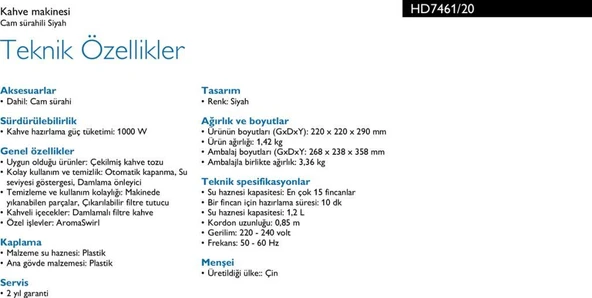 PHİLİPS HD-7461/20 KAHVE MAKİNESİ - 8