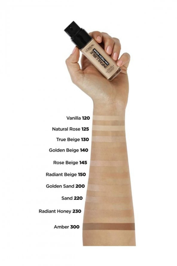 Uzun Süre Kalıcı Fondöten - Infaillible 24H Fresh Wear 130 True Beige 30 ml 3600523614417 - 10