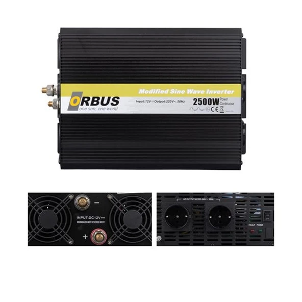 Orbus MS12-2500 12 Volt 2500 Watt Modified Sinus İnverter - 3
