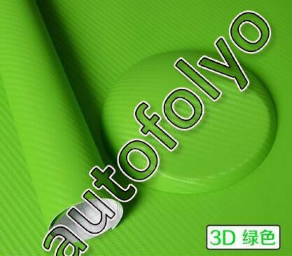 Karbon Folyo Yeşil Kendinden Yapışkanlı 127 CM X 2 METRE - 2