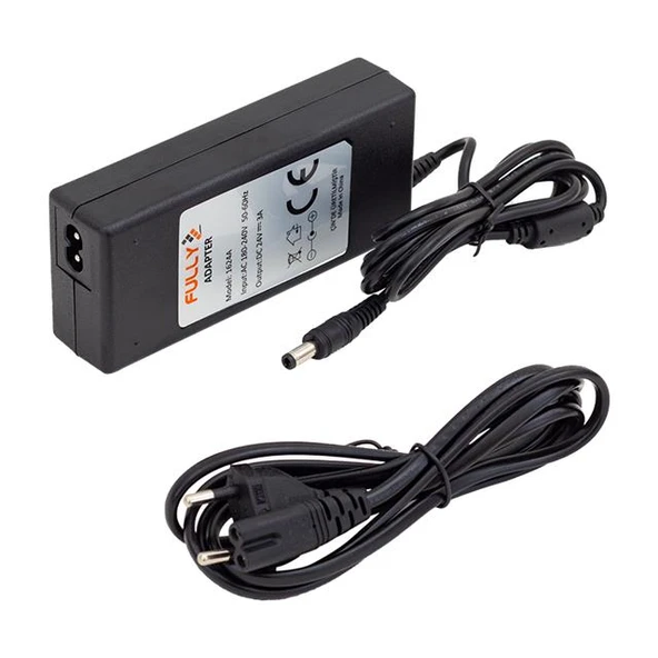 Fully O-1624A 24 Volt - 3 Amper Plastik Kasa Masaüstü Adaptör 5.5*2.5 Uç - Resim 7