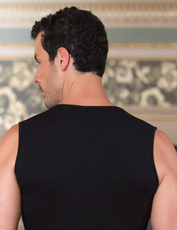 Şahinler E079 Erkek Sıfır Kollu V Yakalı Likralı Atlet - 2