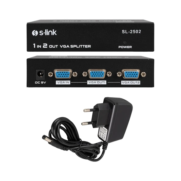 S-Link SL-2502 2 Port Vga Splitter Dağıtıcı - 2