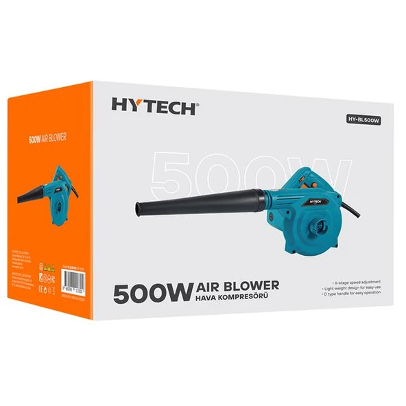Hytech HY-BL500W Gerçek 500W 6 Kademeli Hava Üfleyici Kompresör Air Blower (Yaprak Temizleme) - Resim 10