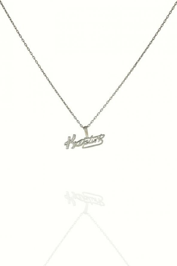 PIRAYE Gümüş Rodyum Kaplama Zirkon Taşlı Mustafa Kemal Atatürk Imzalı Kolye 925 Ayar PRY-GMS-024 - 3