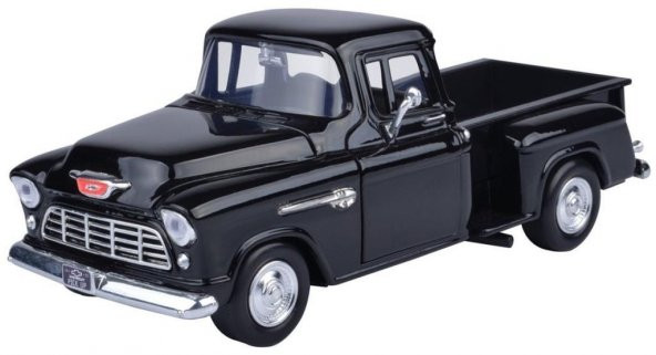 Motor Max 1955 Chevy 5100 Stepside 1:24 Diecast Model Araba Siyah