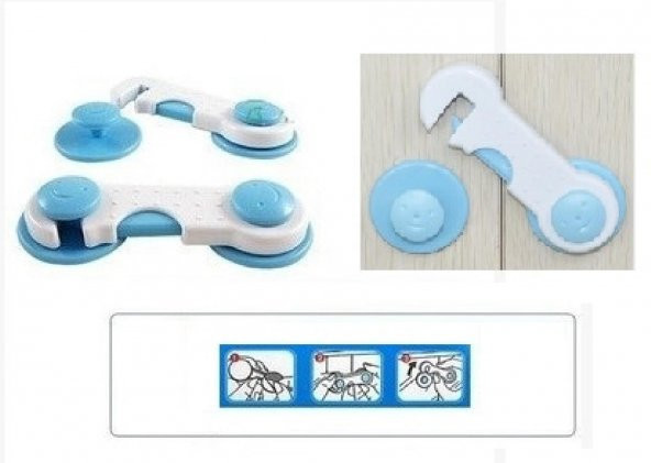 2 Adet Geçmeli Çocuk Bebek Koruma Dolap Ve Çekmece Kilidi - 3