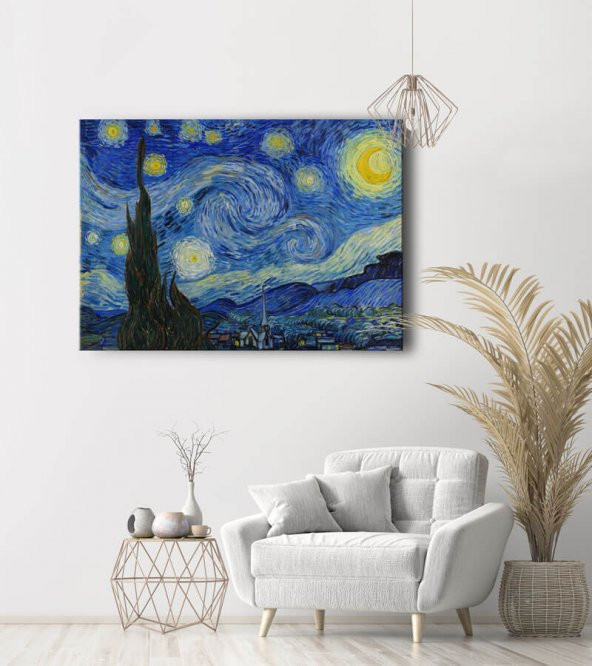 Yıldızlı Gece Kanvas Tablo - The Starry Night Vincent Van Gogh - 3