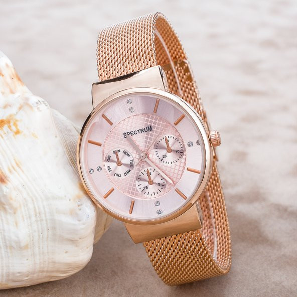 Rose Hasır Kordonlu Şık Tasarım  Bayan Kol Saati - 5