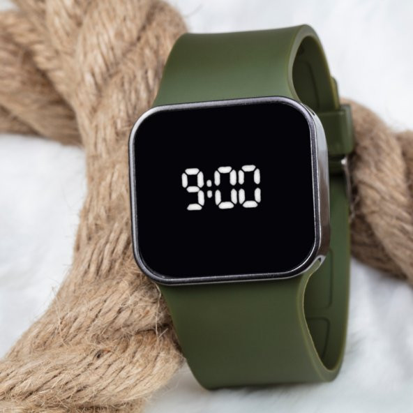 TOUCH Haki Yeşil Silikon Kordon Dokunmatik Unisex Dijital Led Kol Saati ST-303682