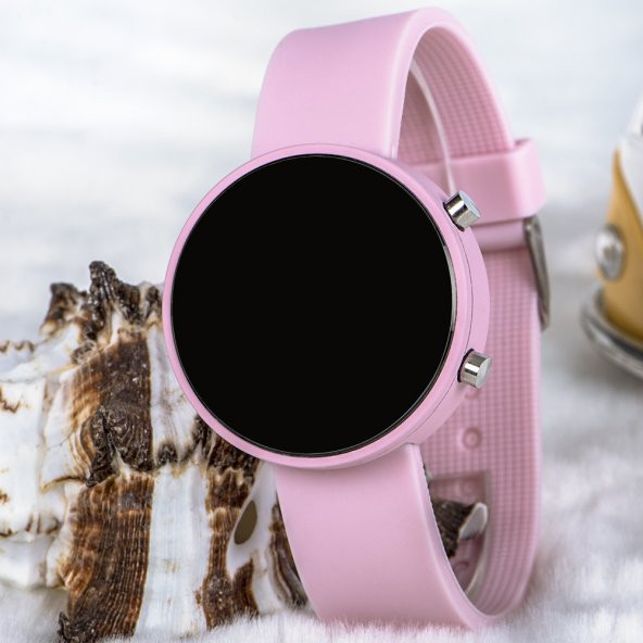 Açık Pembe Renk Silikon Kordonlu Led Bayan Kol Saati ST-303709 - Resim 4