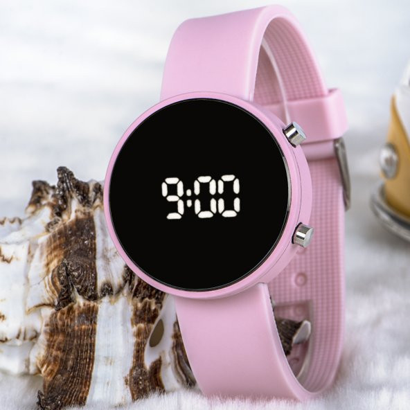 Açık Pembe Renk Silikon Kordonlu Led Bayan Kol Saati ST-303709 - Resim 5