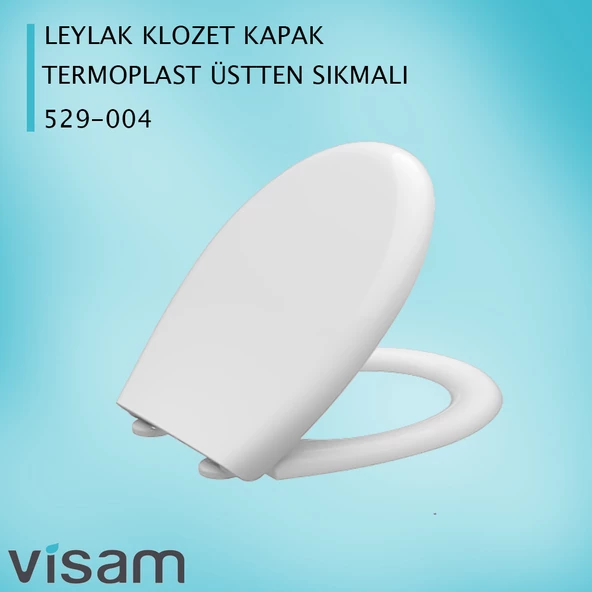 Visam Leylak Yavaş Kapanan Termoplast Klozet Kapağı (Üstten Sıkmalı) - Resim 6
