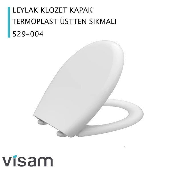 Visam Leylak Yavaş Kapanan Termoplast Klozet Kapağı (Üstten Sıkmalı) - Resim 5
