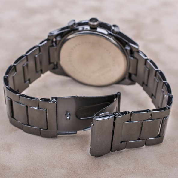 Siyah Çelik Kordonlu Spor Kasa Unisex Erkek Kol Saat ST-303628 - 4