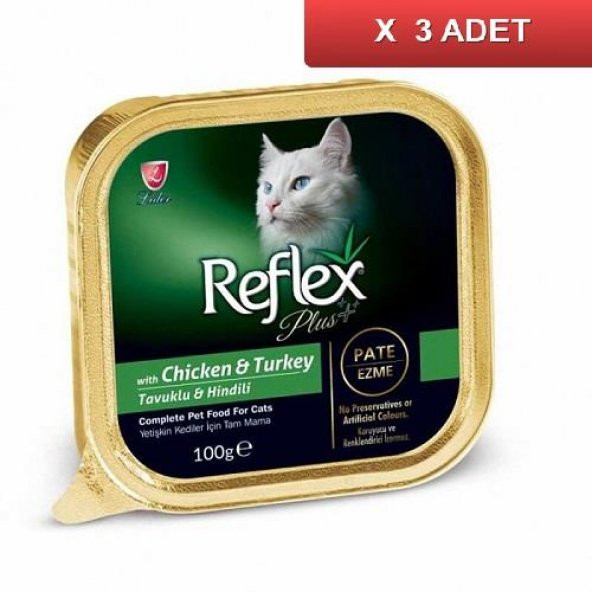 Reflex Plus Tavuklu Hindili Kedi Konservesi 100 GR (3 ADET)