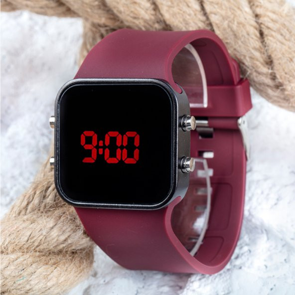 Spectrumwatch Smooth & Bordeaux Led Dijital Bordo Kol Saat Bileklik Saat ST-303058 - 3