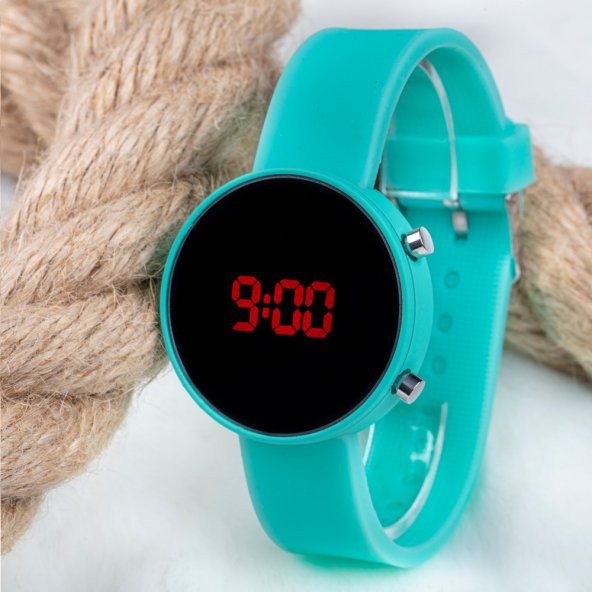 Led Watch Saat Su Yeşili Silikon Kordon Unisex Kol Saati ST-303482 ürün görseli 1