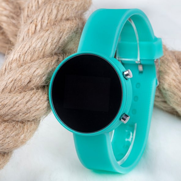 Led Watch Saat Su Yeşili Silikon Kordon Unisex Kol Saati ST-303482 - Resim 4