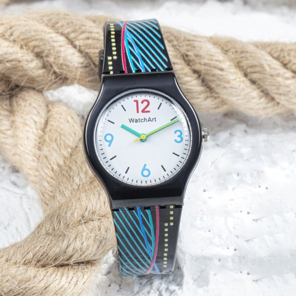 WatchART Unisex Çocuk Kol Saati Siyah Silikon Kordon ST-303493 - 5