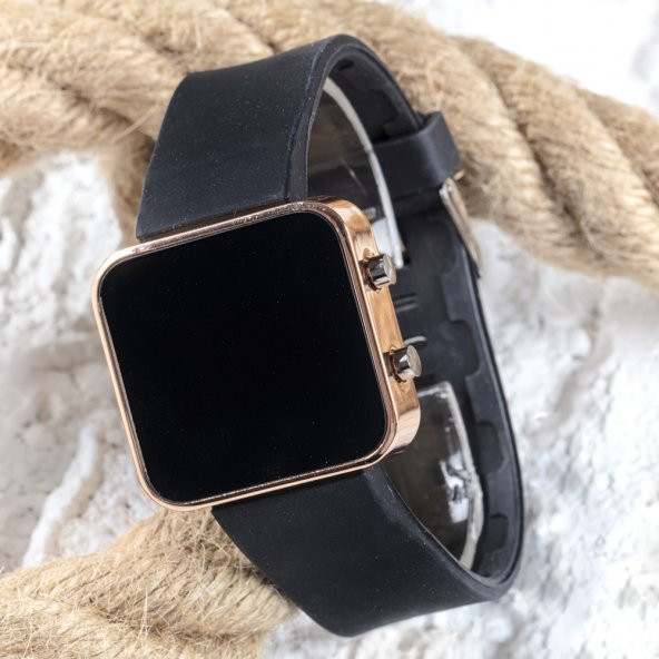 Dijital Bakır Mini Kasa Trend Seri Led Kol Saati Silikon Bileklik Saat ST-303507 - 4