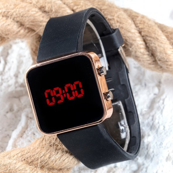Dijital Bakır Mini Kasa Trend Seri Led Kol Saati Silikon Bileklik Saat ST-303507 - 5
