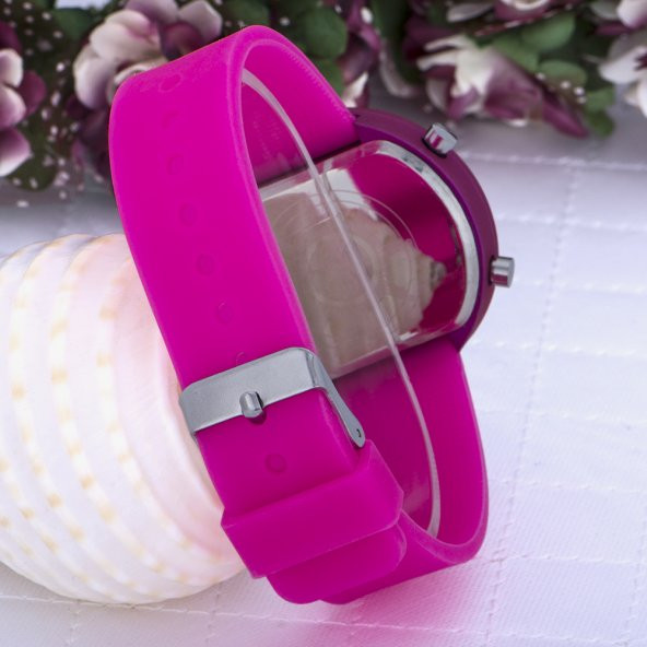 Yeni Model Unisex Kol Saat Pembe Renk Silikon Kordonlu Dijital Led Ekran ST-303589 - 3