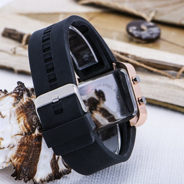 Kare Orta Kasa Dijital Led Ekran Yetişkin Çocuk Erkek Saat ST-303613 - Resim 3