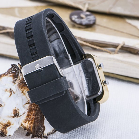 Yeni Led Dijital Ekran Mini Sarı Kasa Unisex Kol Saat ST-303617 - 3