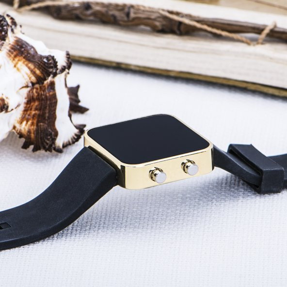 Yeni Led Dijital Ekran Mini Sarı Kasa Unisex Kol Saat ST-303617 - 4