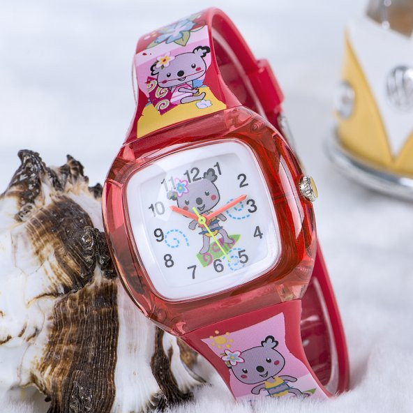 Koala Junior Temalı Kırmızı Renk Silikon Kordonlu Çocuk Saati ST-303712 - Resim 3