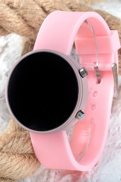 Led Watch Toz Pembe Renk Dijital Bayan Yetişkin Kız Çocuk Kol Silikon Saati ST-303560 - Resim 2
