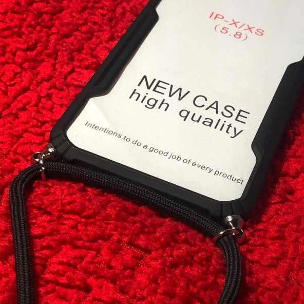iPhone 7G/8G Yeni Model Zırh Özellikli Siyah Boyun Askılı Kılıf - 2