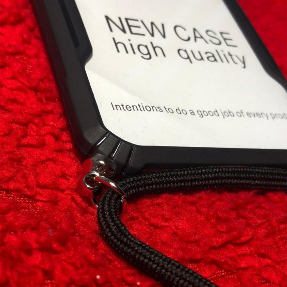 iPhone 7G/8G Yeni Model Zırh Özellikli Siyah Boyun Askılı Kılıf - 3