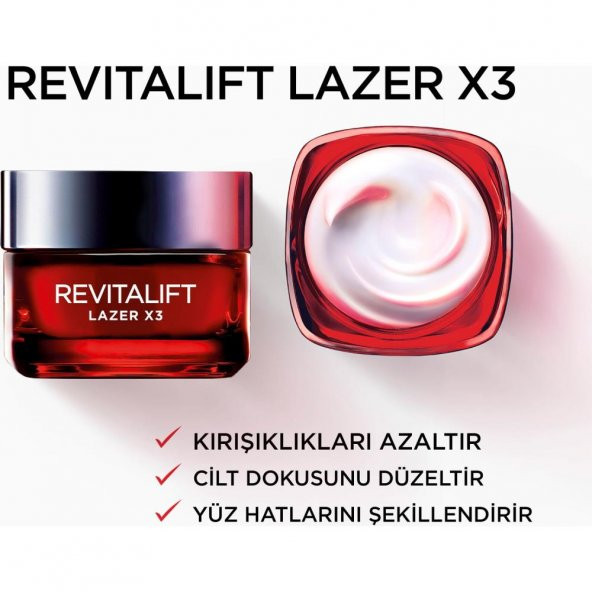 LOréal Paris Revitalift Lazer X3 Yoğun Yaşlanma Karşıtı Gündüz Bakım Kremi 50 Ml - 8