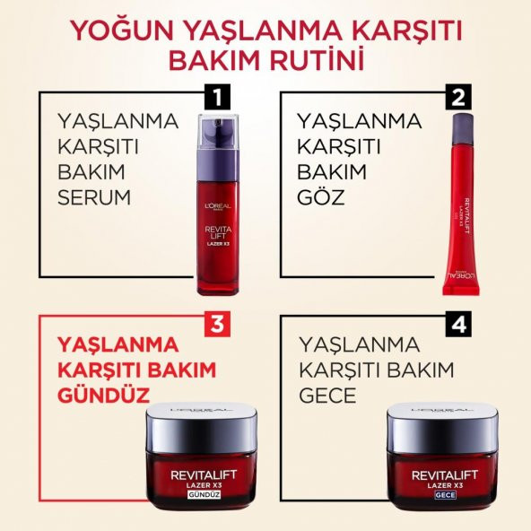 LOréal Paris Revitalift Lazer X3 Yoğun Yaşlanma Karşıtı Gündüz Bakım Kremi 50 Ml - 10