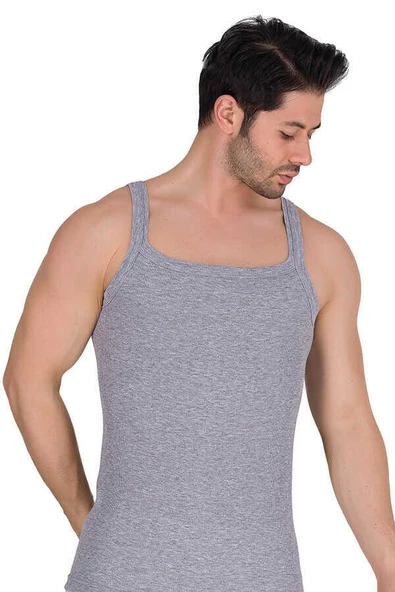 6 Adet Berrak Erkek Askılı Kaşkorse Atlet Renk Seçenekli 1044 - Resim 3