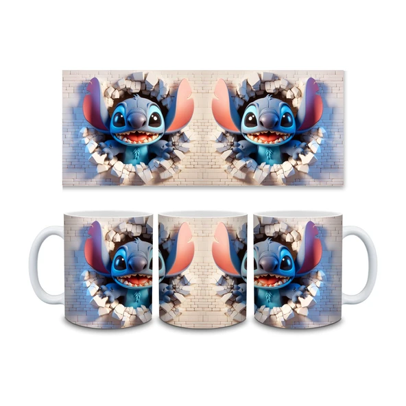 Stitch Baskılı Kupa Bardak